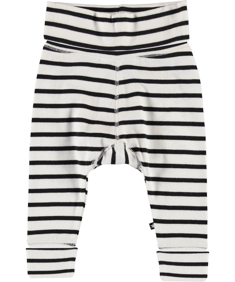 Son - Black Stripe - Black and white striped baby trousers