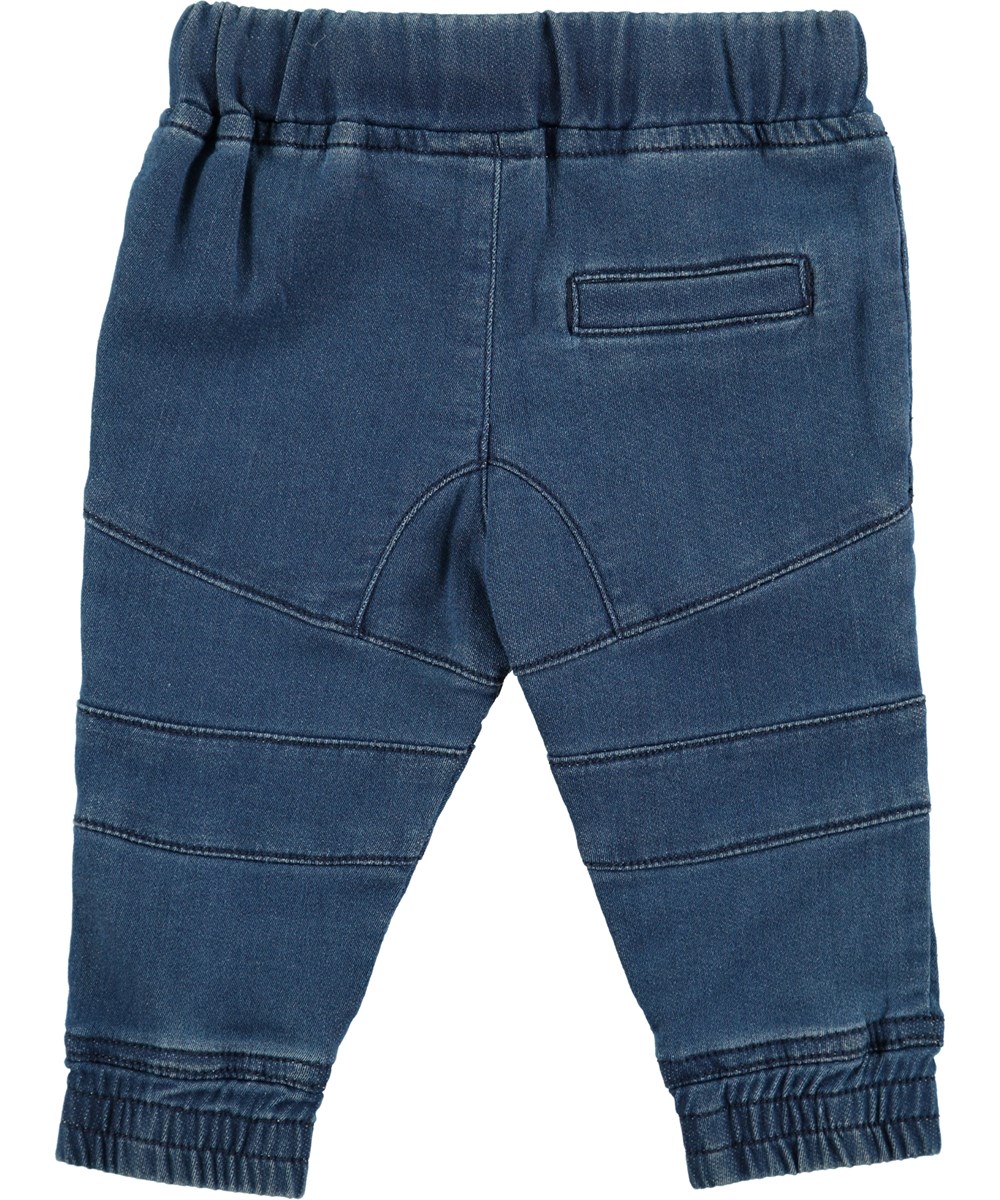 Stanley - Blue Denim - Jeans with rib details