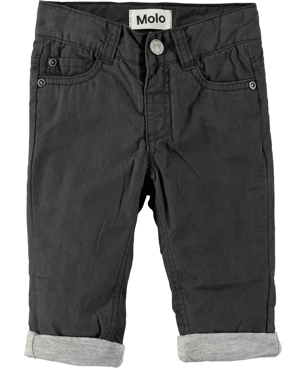 Sven - Pirate Black - Black baby trousers with roll up 
