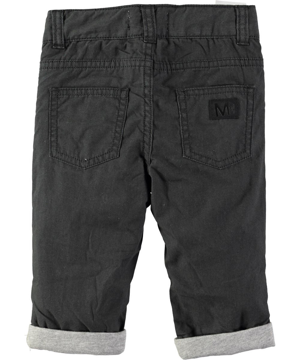 Sven - Pirate Black - Black baby trousers with roll up 