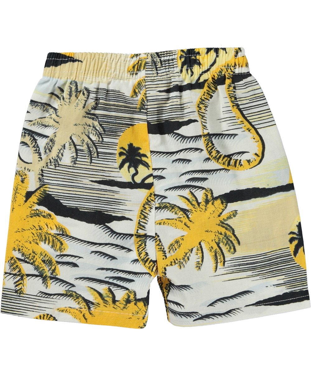 Solar - Sunrise Smiles - Organic baby shorts in palm tree print