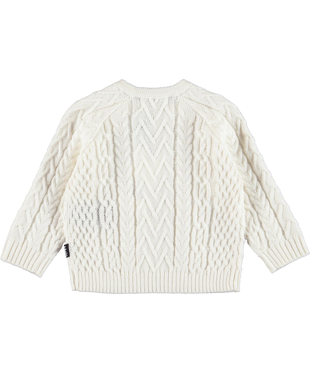Bjork - White Star - White knit baby top