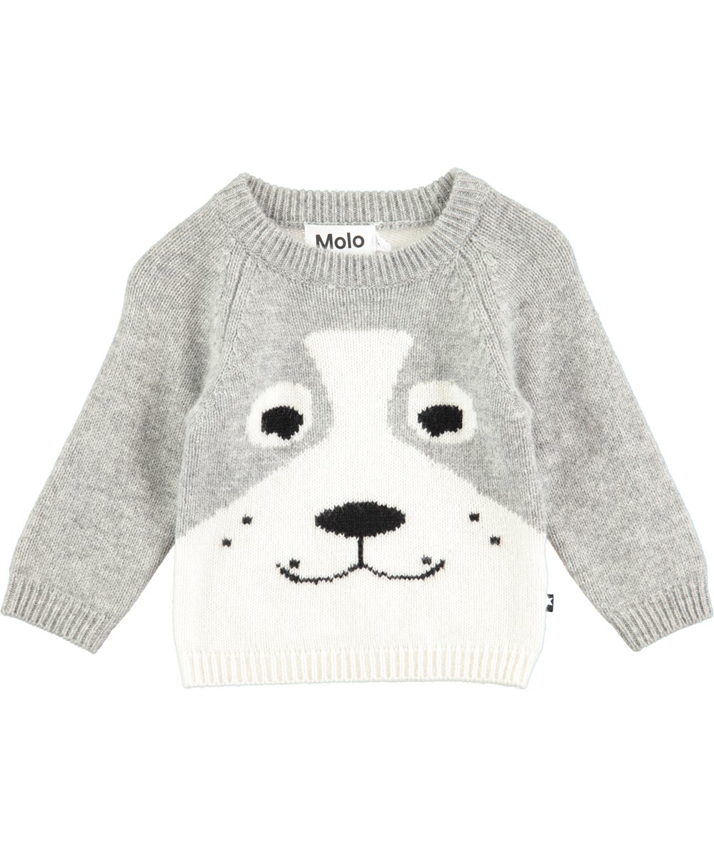 Bow-Wow - Trio - Long sleeve, grey and white baby knit