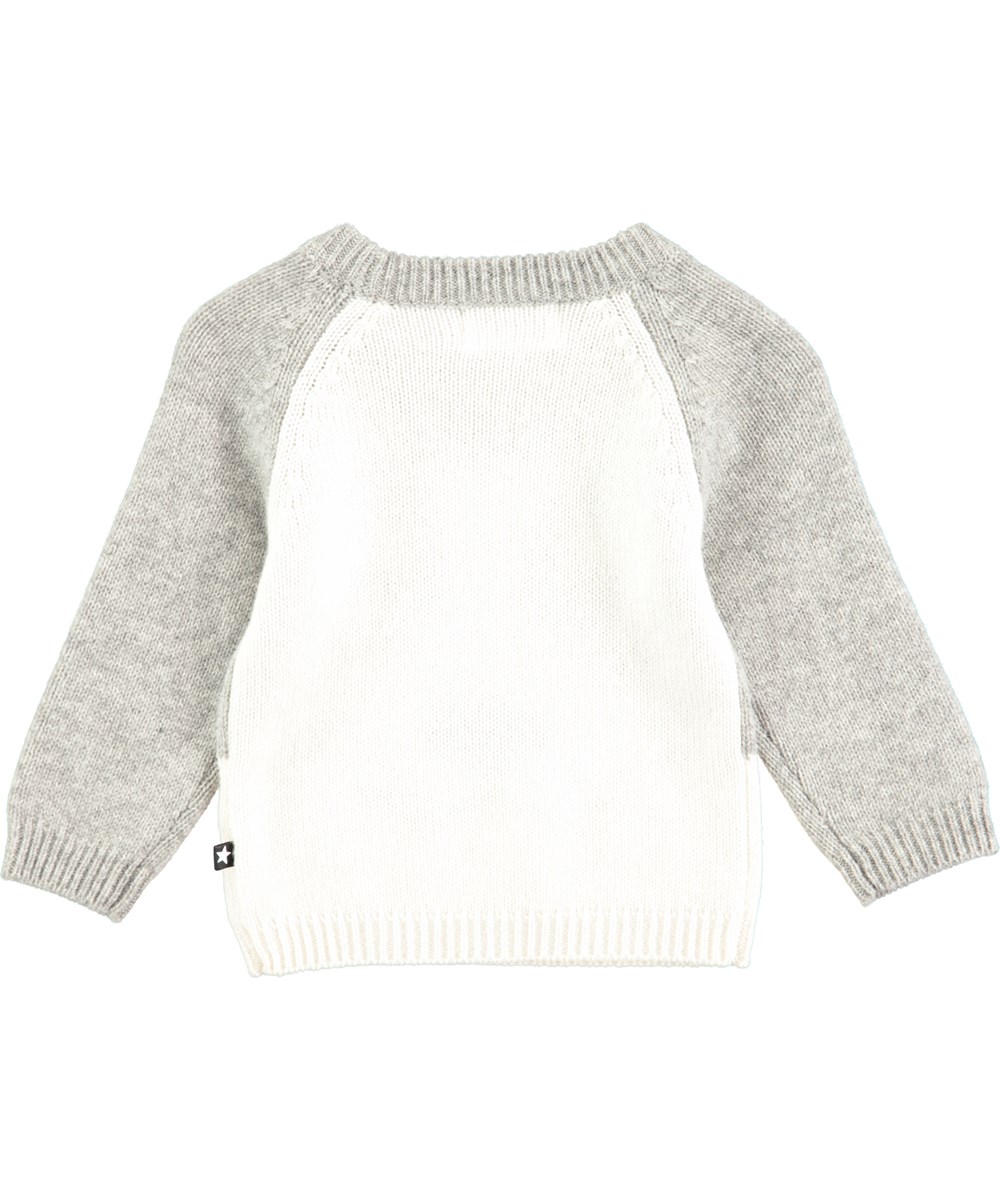 Bow-Wow - Trio - Long sleeve, grey and white baby knit