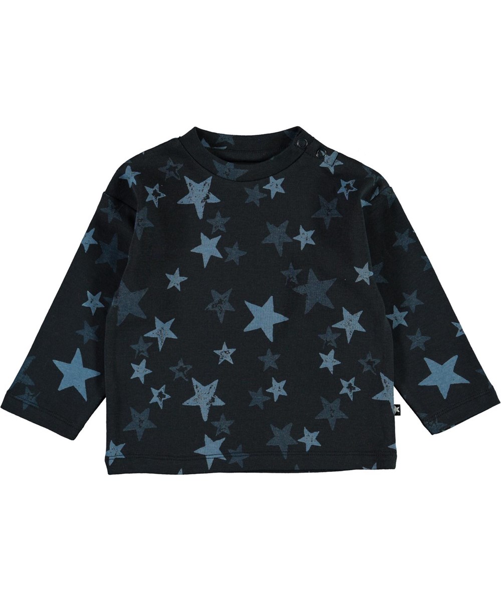 Eki - Stars - Blue organic baby top with stars