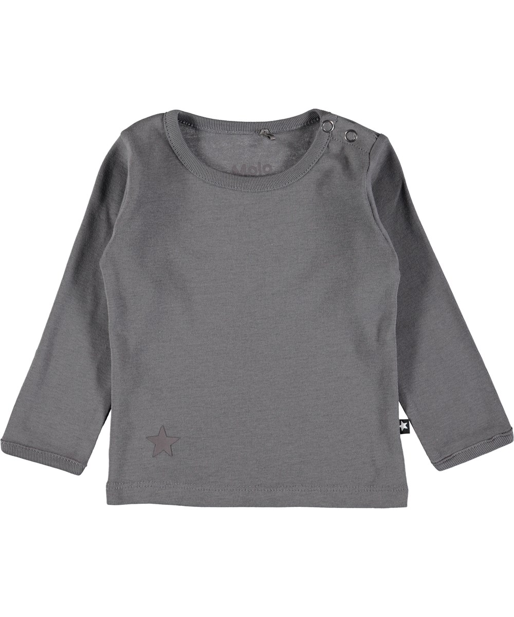 Elo - Dark Grey - Dark grey, basic baby top