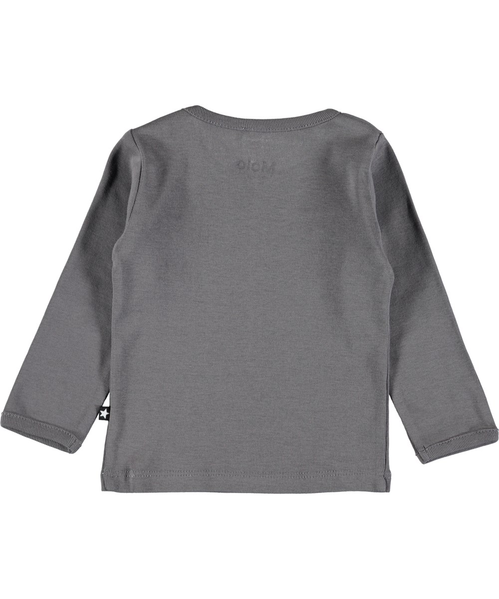 Elo - Dark Grey - Dark grey, basic baby top