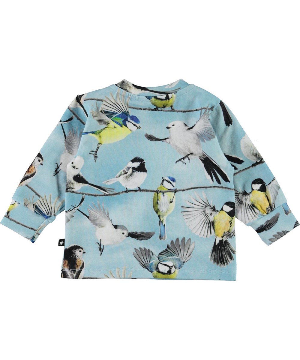Eloy - Baby Birds - Light blue organic baby top with birds