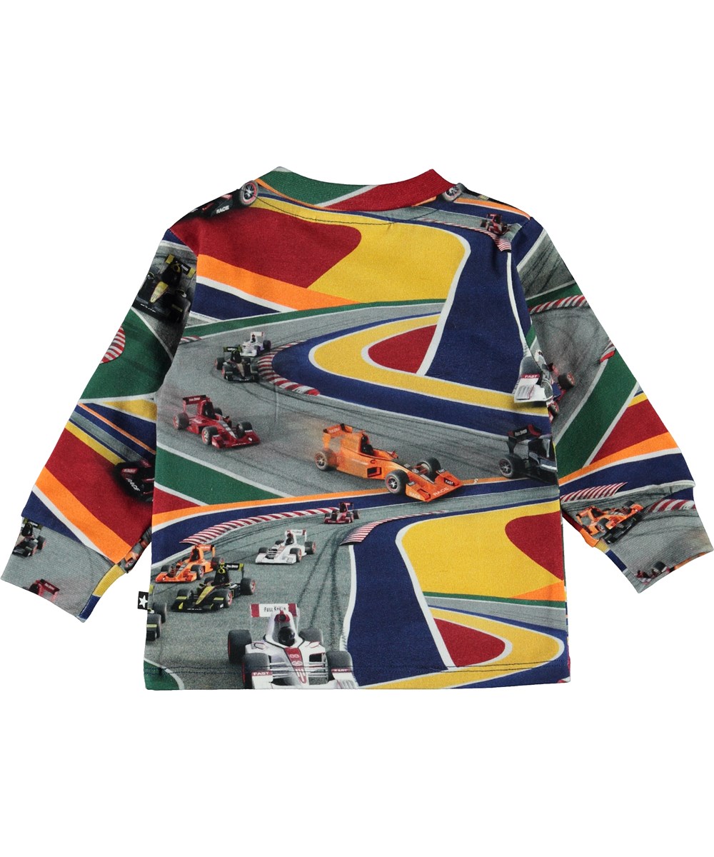 Eloy - Full Speed - Organic baby top with race cars