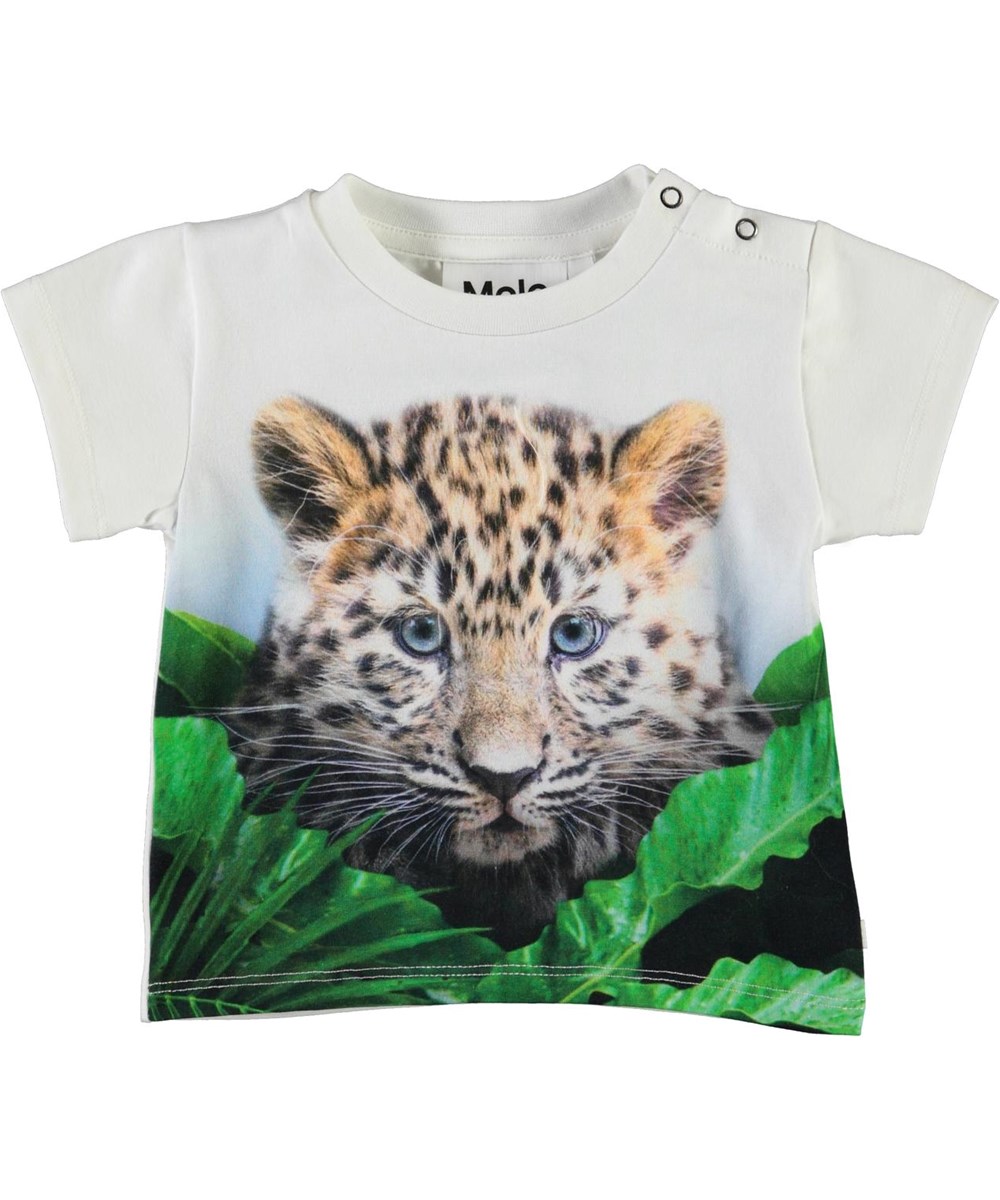 Emilio - Jungle Cub - Organic baby t-shirt with leopard