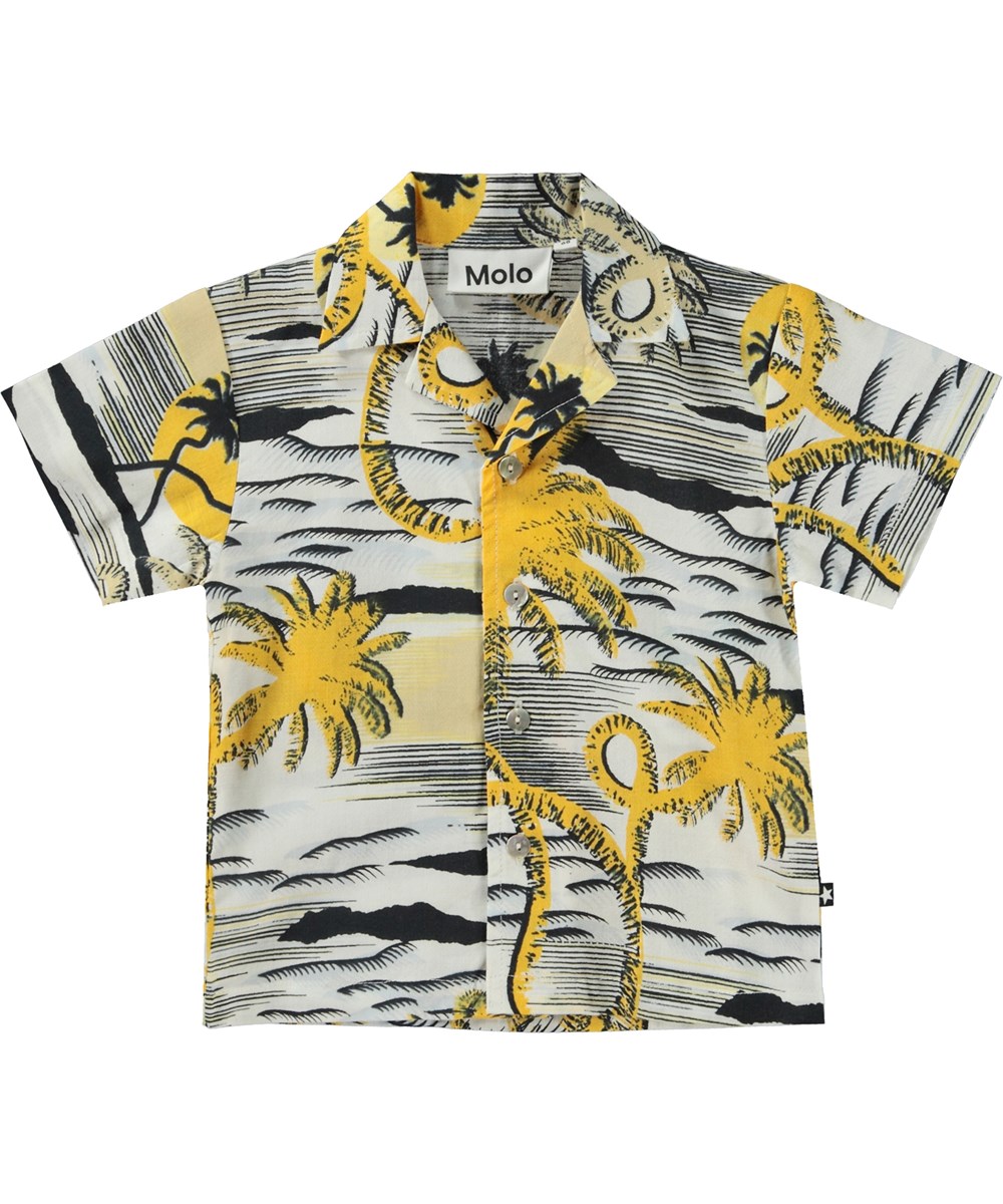 Eyou - Sunrise Smiles - Organic baby shirt with palm tree print 