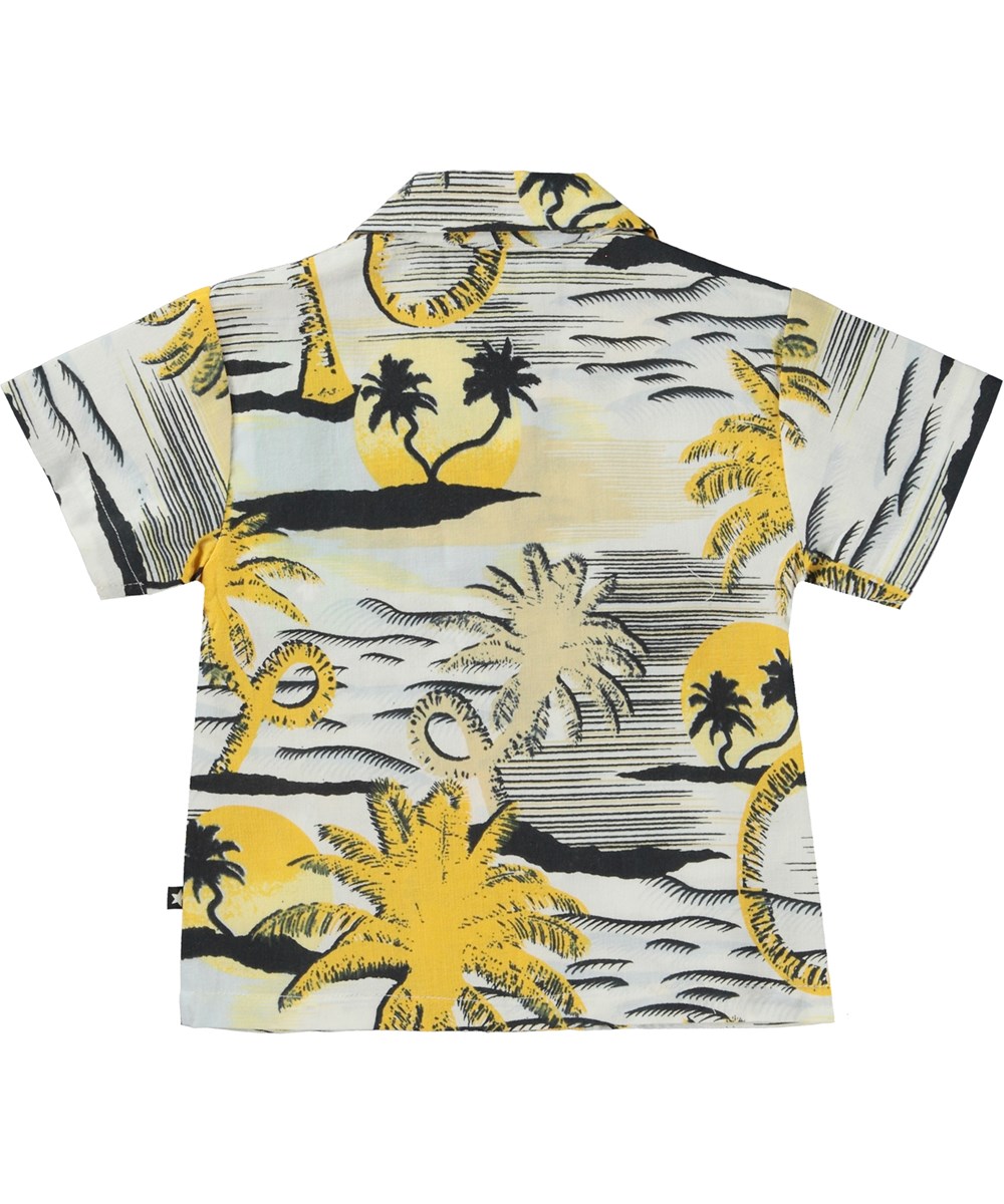Eyou - Sunrise Smiles - Organic baby shirt with palm tree print 