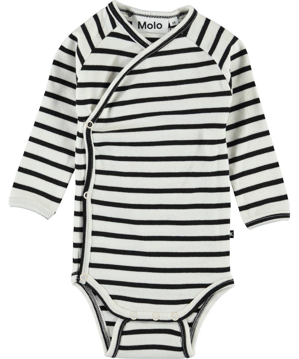Fan - Black Stripe - Sort og hvid stribet baby body