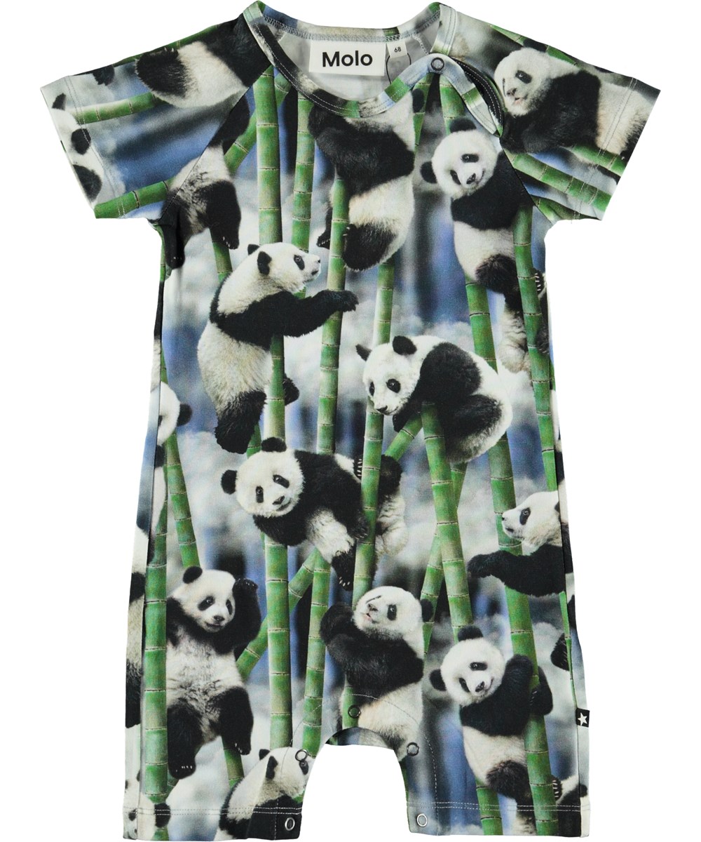 Felton - Panda - Økologisk baby body med pandaer