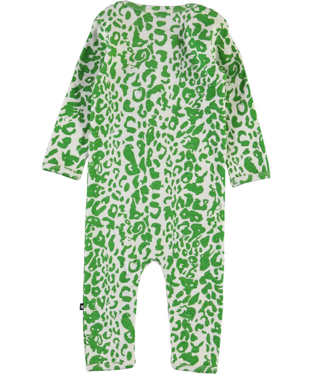 Fenez - Leopard Animals - Økologisk grøn leopard baby dragt