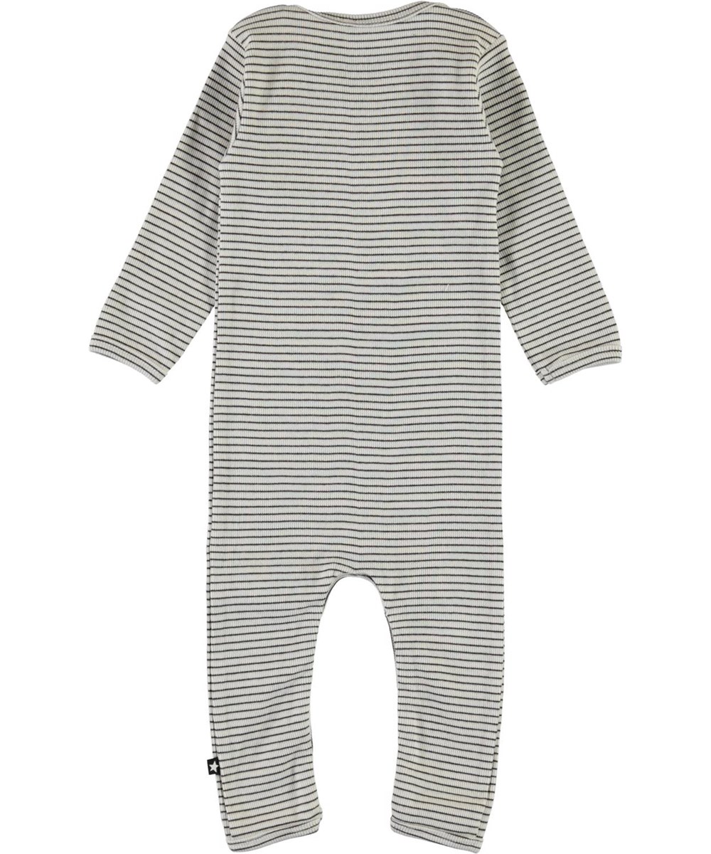 Fenez - White Brown Stripe - Stribet rib baby body