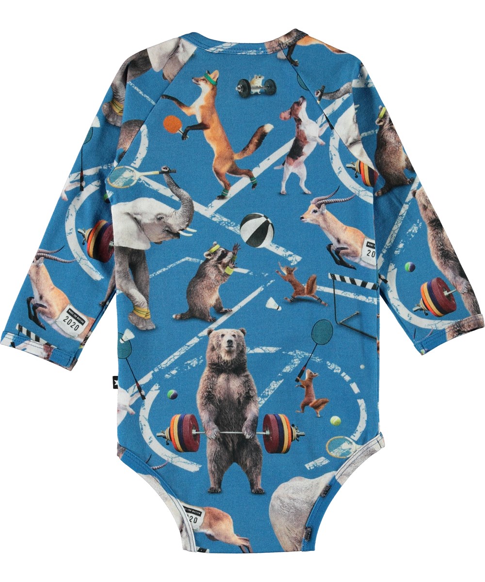 Field - Athletic Animals - Økologisk baby body med dyr