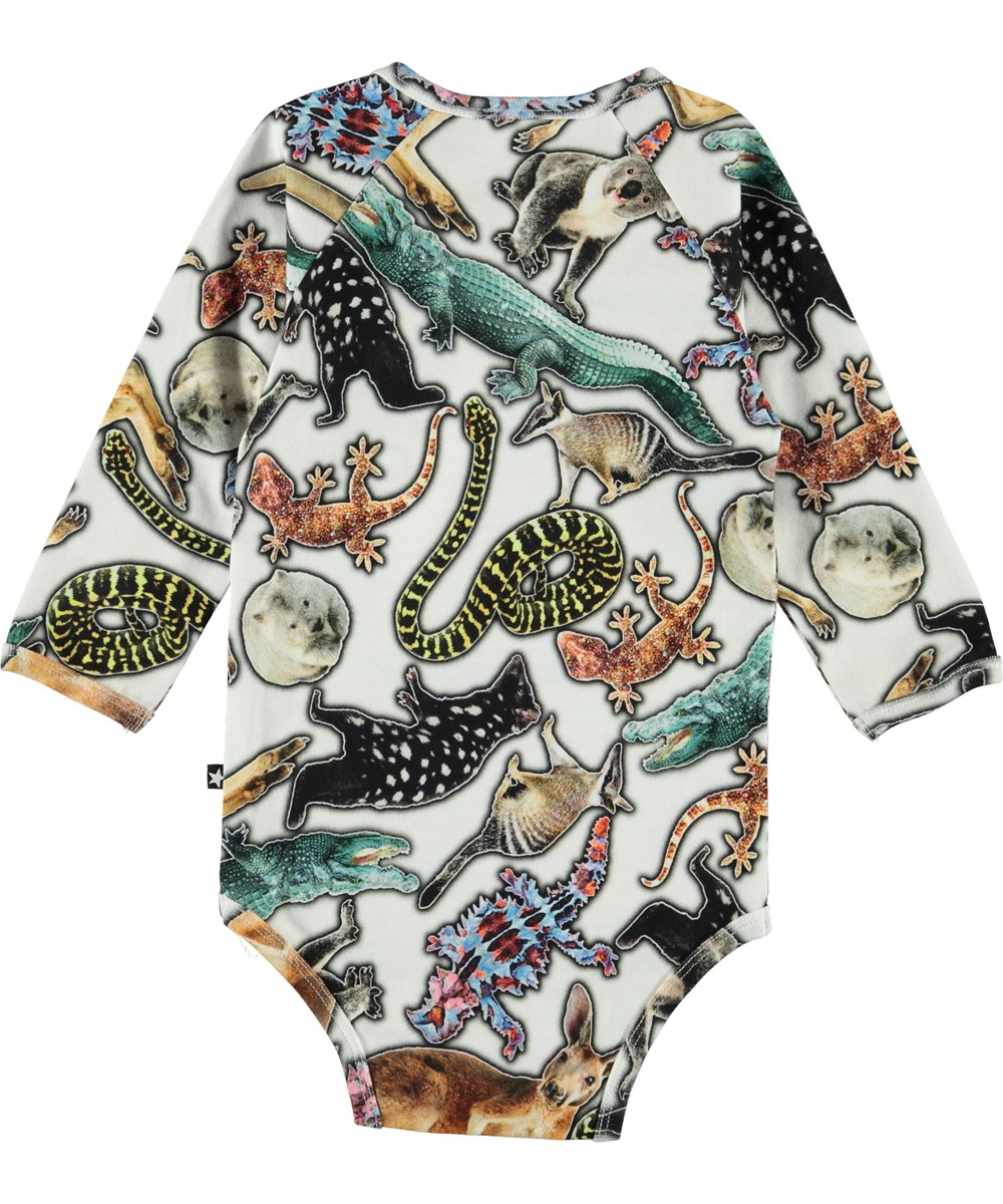 Field - Australian Animals - Økologisk baby body med dyr