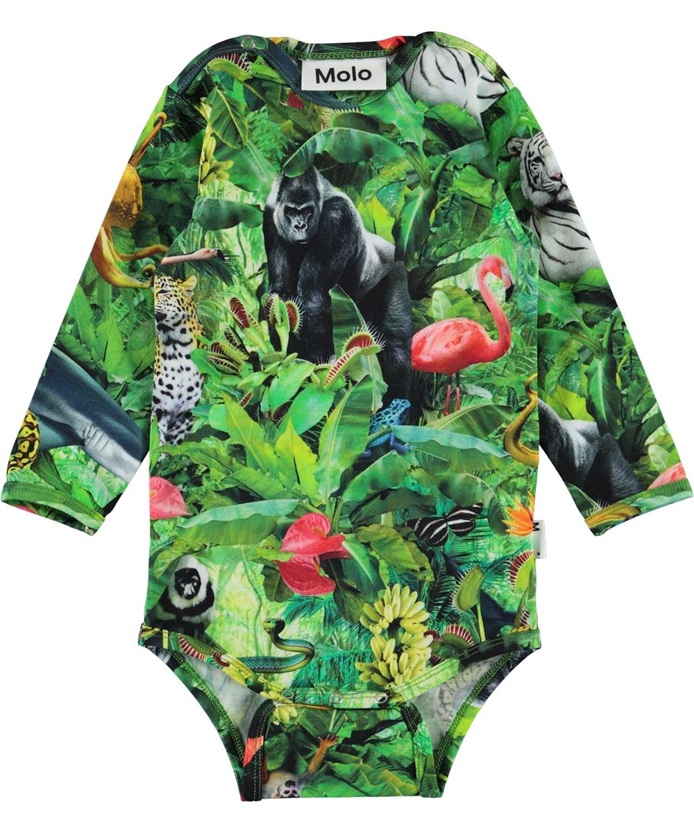 Field - Fantasy Jungle - Økologisk baby body med dyre print
