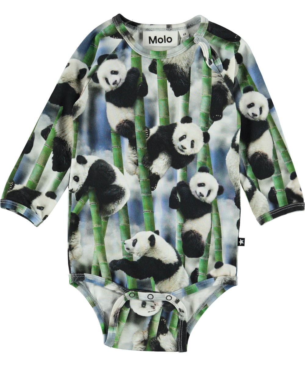 Field - Panda - Økologisk baby body med pandaer