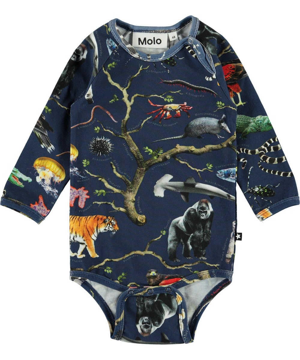 Field - Tree Of Life - Økologisk baby body med træ og dyr 