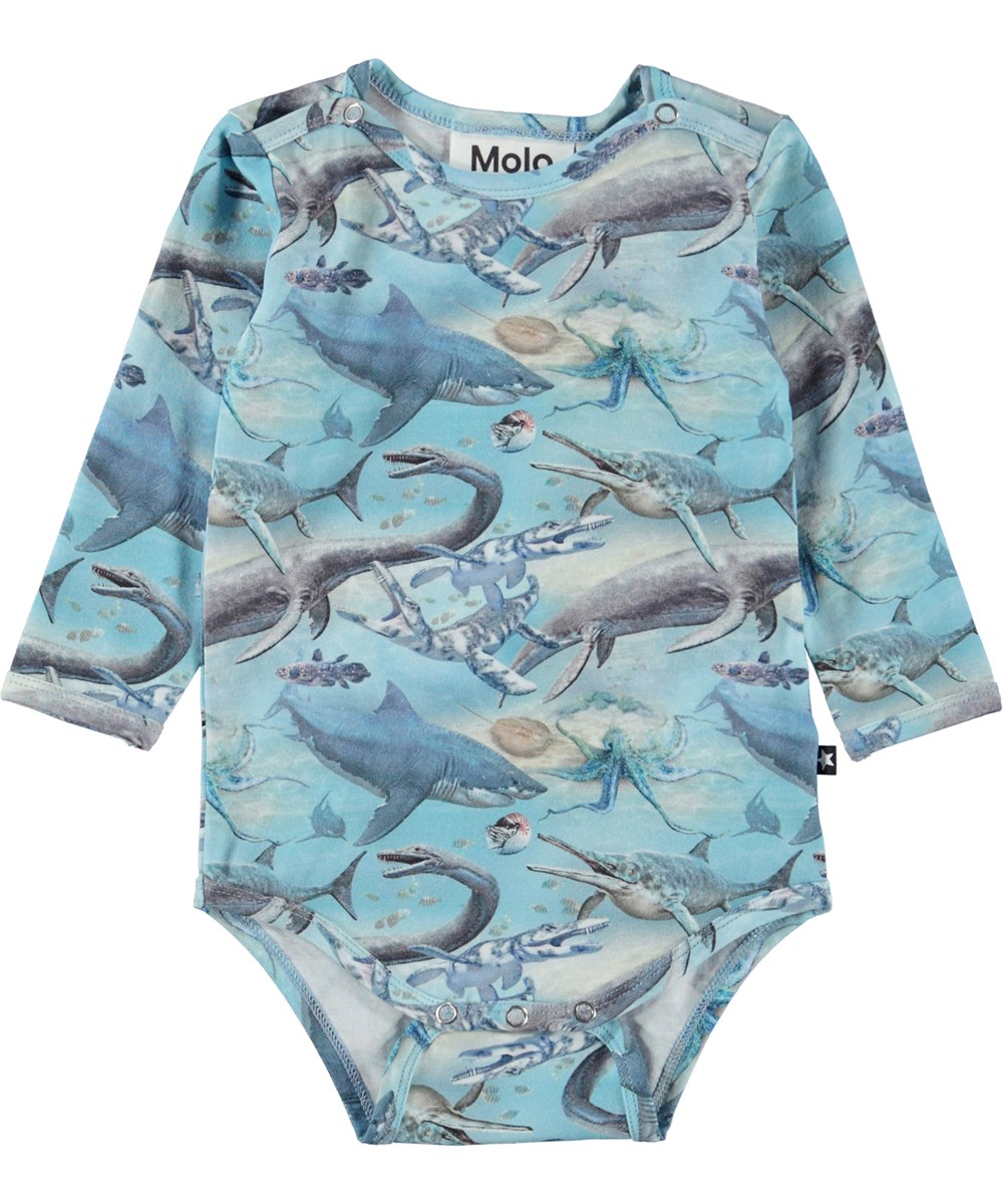 Foss - Ancient Ocean - Økologisk babybody i print med havdyr