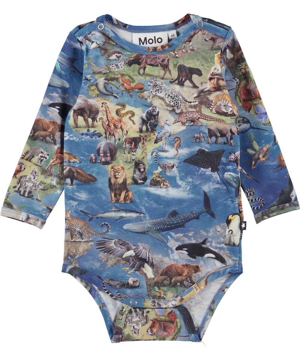 Foss - Animal Earth - Økologisk babybody i dyreprint