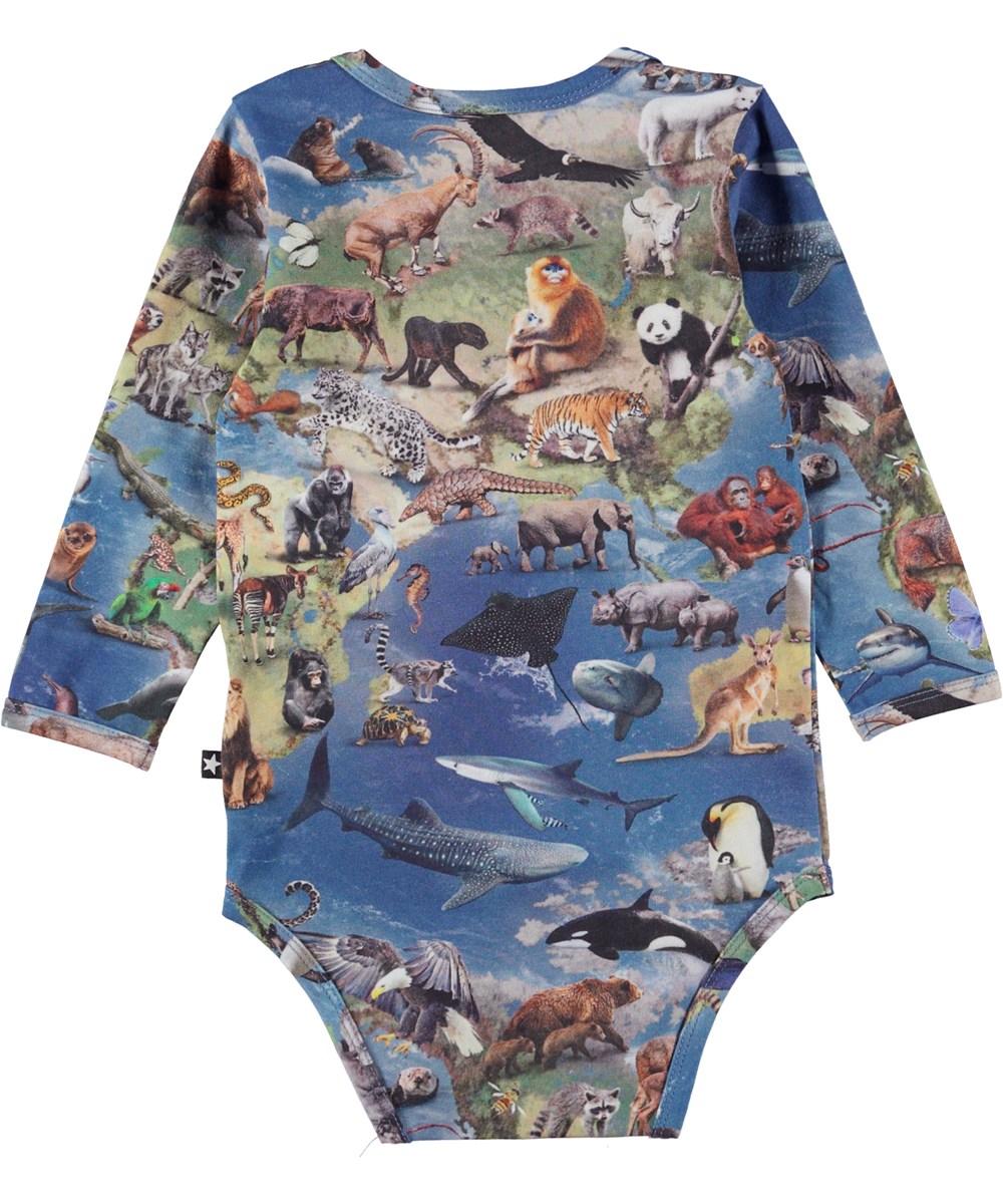 Foss - Animal Earth - Økologisk babybody i dyreprint