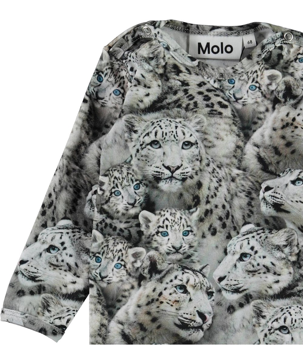 Foss - Baby Leopards - Økologisk baby body med sneleopard print