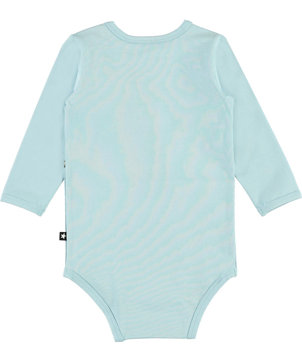 Foss - Birdie Friends - Økologisk lyseblå baby body med fugle