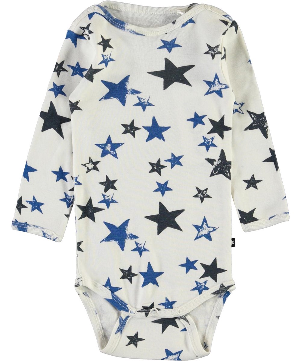 Foss - Stars - Økologisk hvid baby body med stjerner