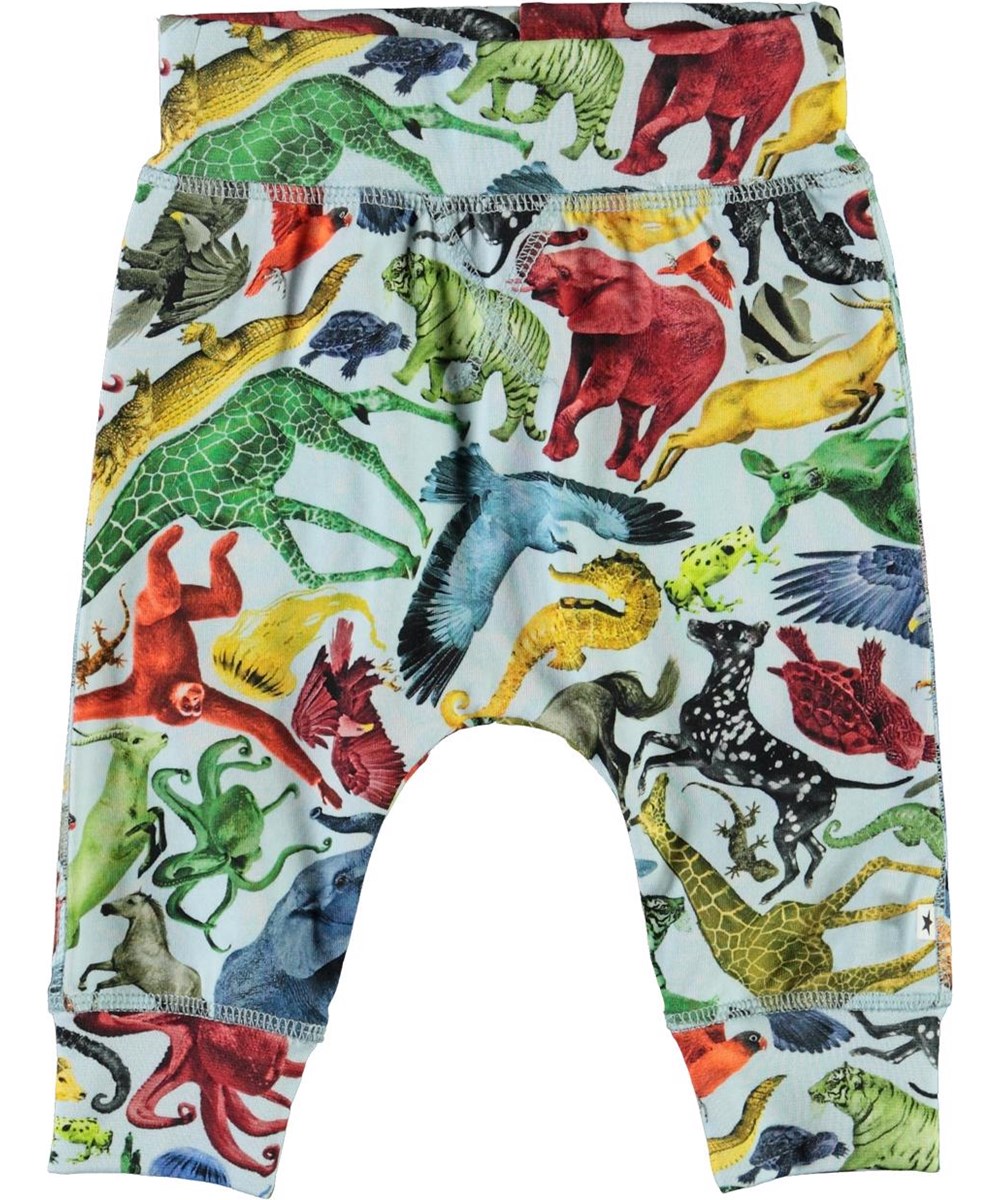 Sammy - Colourful Animals - Økologiske babybukser med dyre print