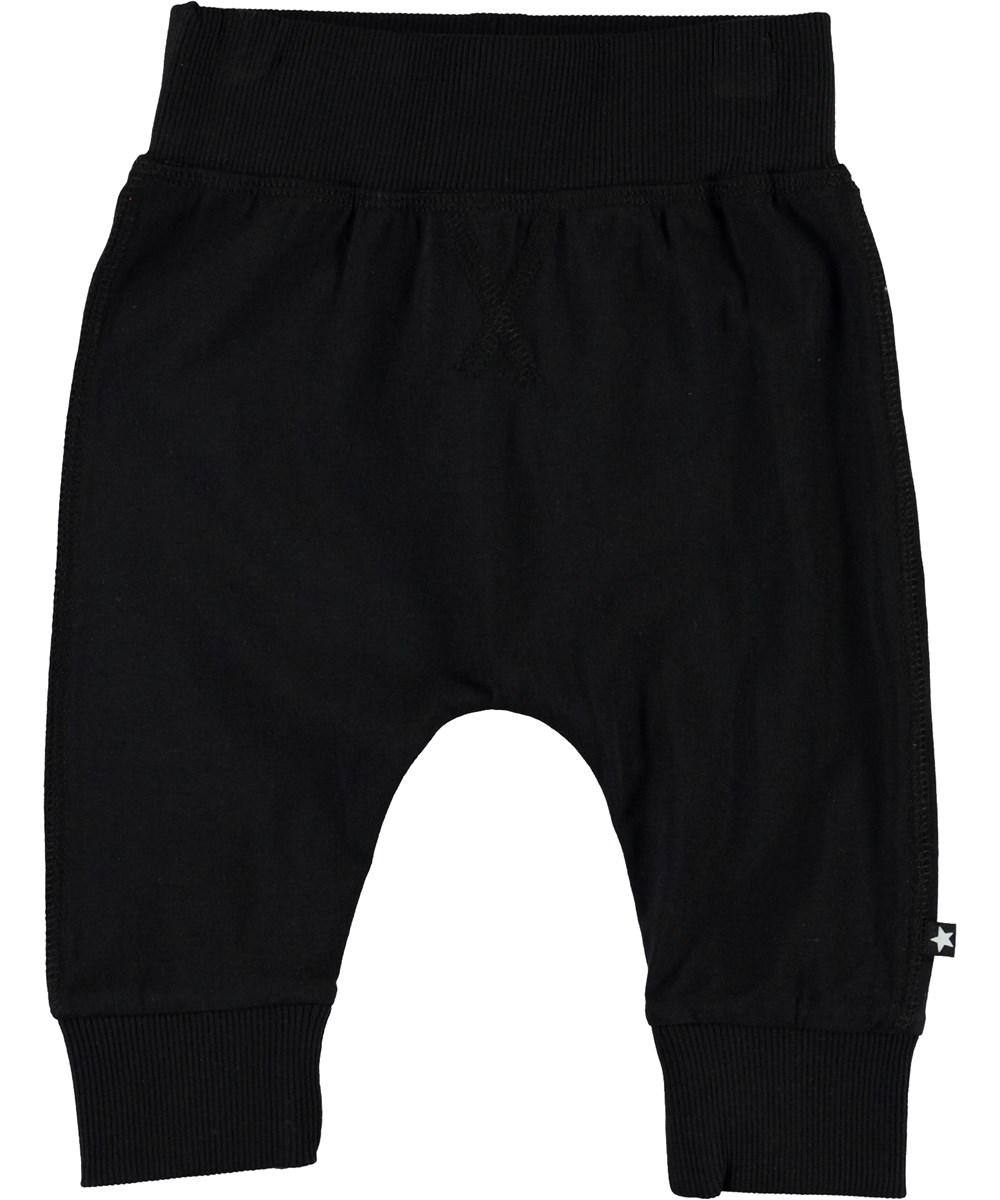 Sammy - Black - Økologiske sorte baby bukser