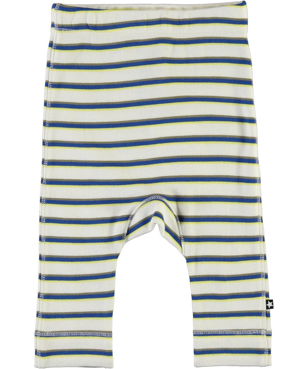 Seb - 4 Colour Stripe - Økologiske hvide stribede babybukser
