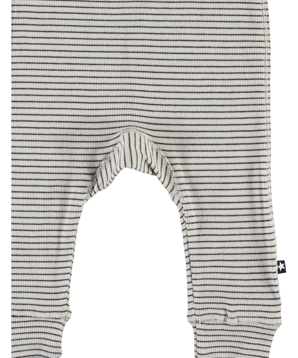 Seb - White Brown Stripe - Stribede baby bukser i brun