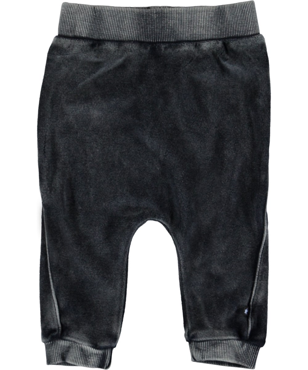 Sido - Carbon - Grå velour baby bukser.