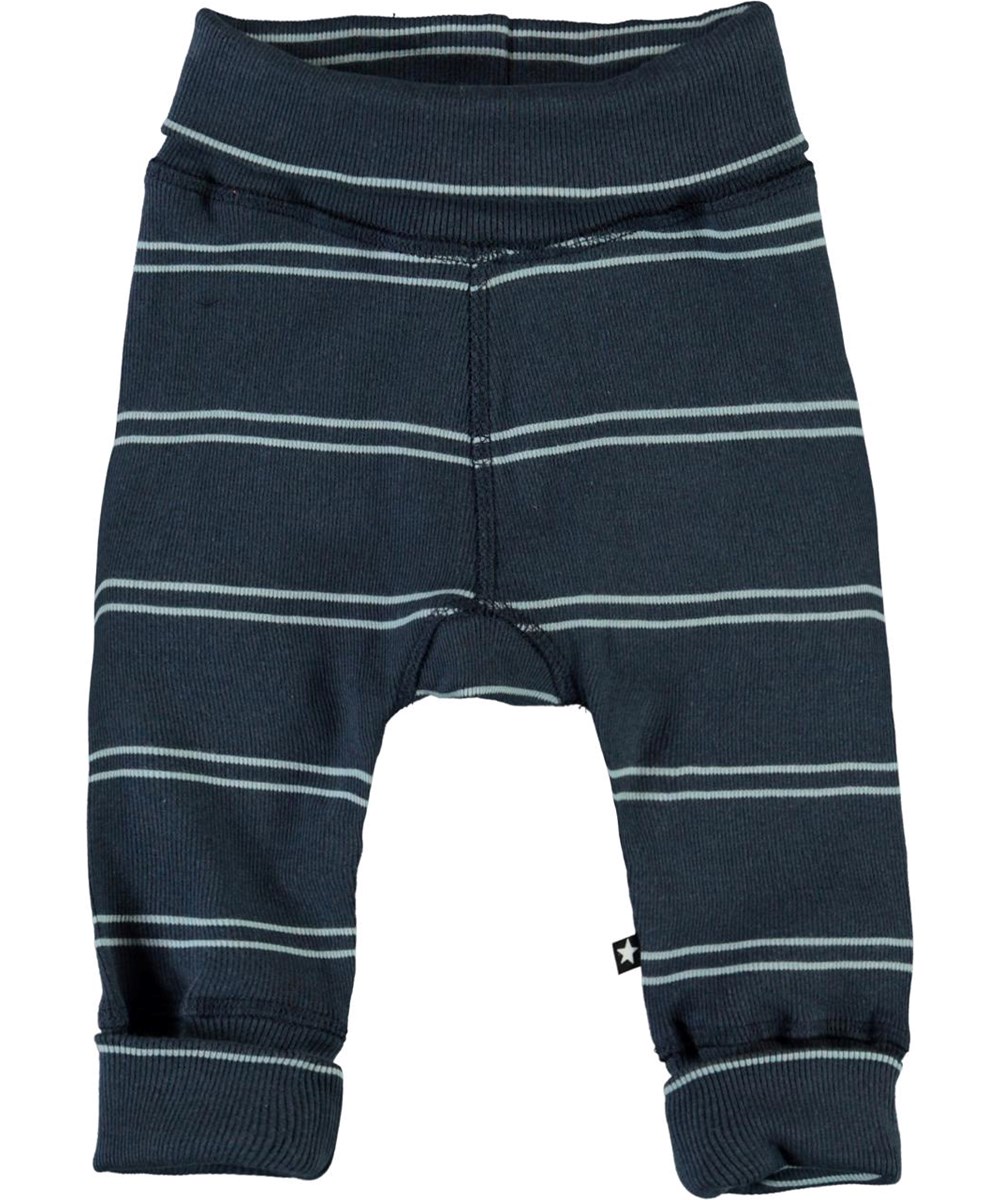 Son - Blue Stripes - Økologiske blå babybukser