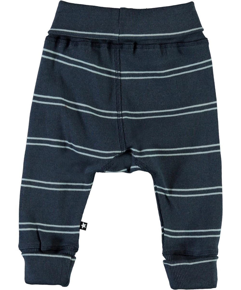Son - Blue Stripes - Økologiske blå babybukser
