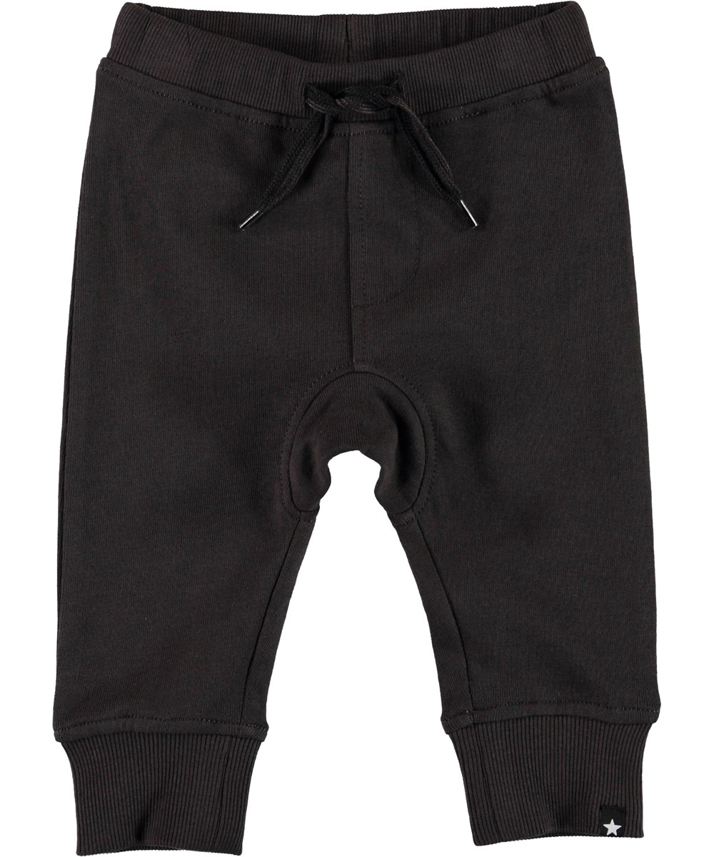 Stan - Brown Darkness - Økologiske brune baby sweatpants