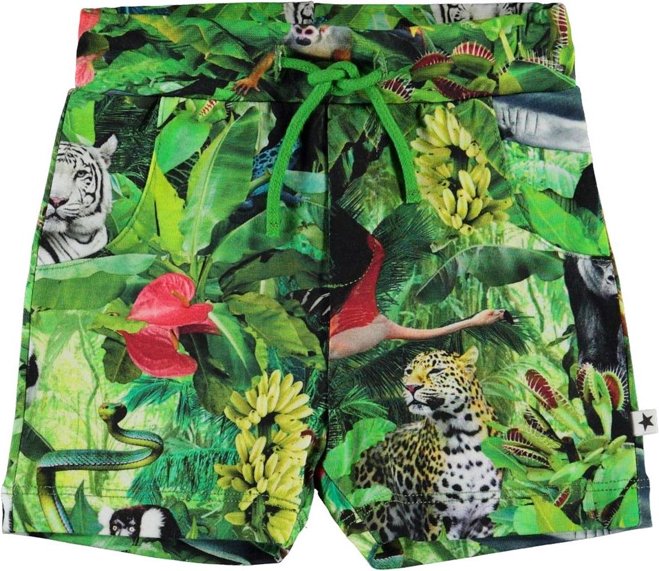 Simroy - Fantasy Jungle - Økologiske baby shorts med dyre print