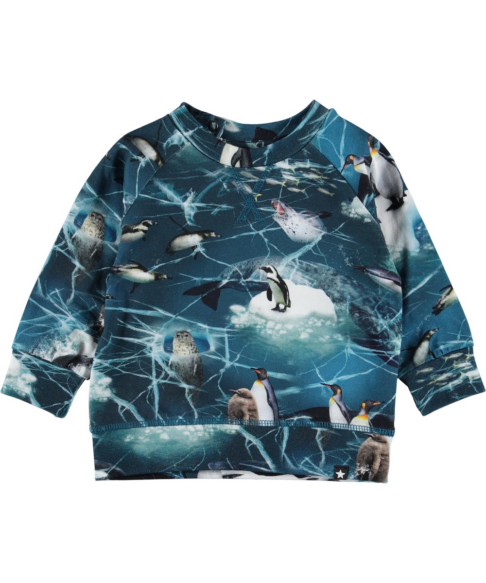 Elmo - Antarctica - Baby bluse med pingviner.