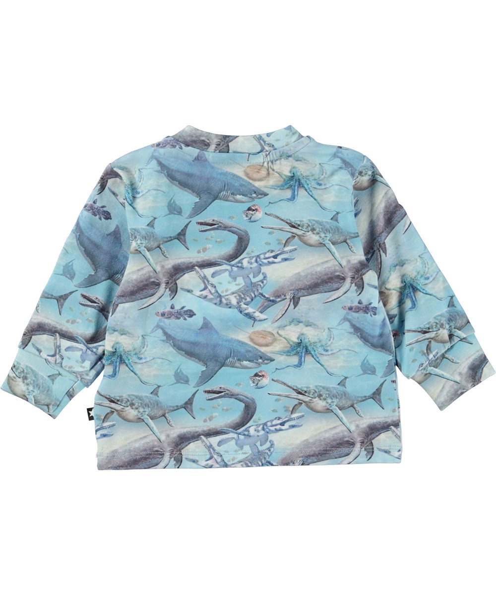 Eloy - Ancient Ocean - Økologisk baby bluse i print med havdyr