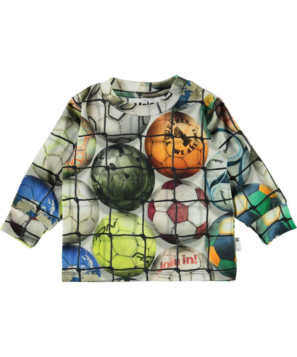 Eloy - Footballs - Økologisk baby bluse med fodbolde