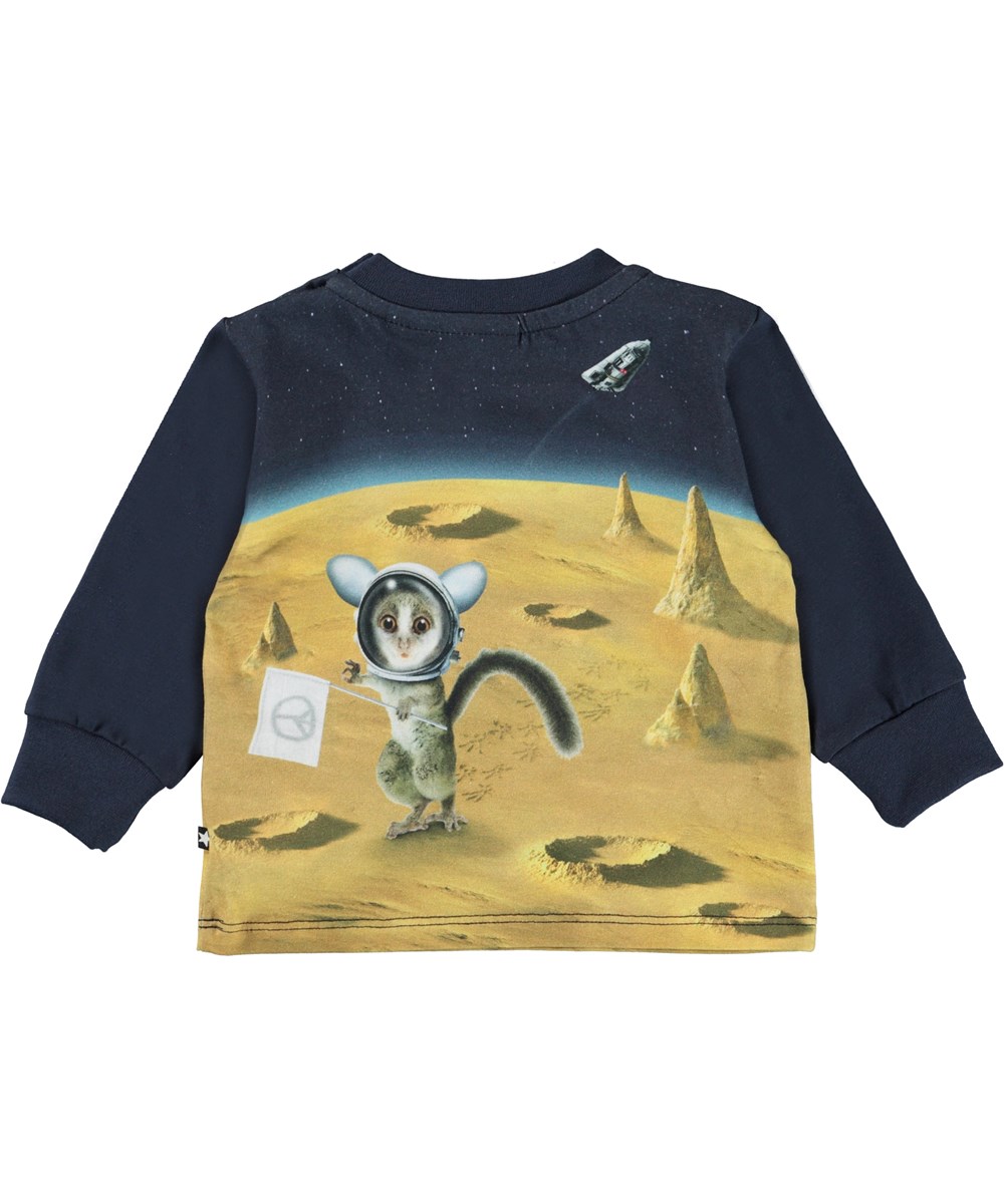 Eloy - Kawaii Universe - Økologisk babybluse med print af dyr i rummet