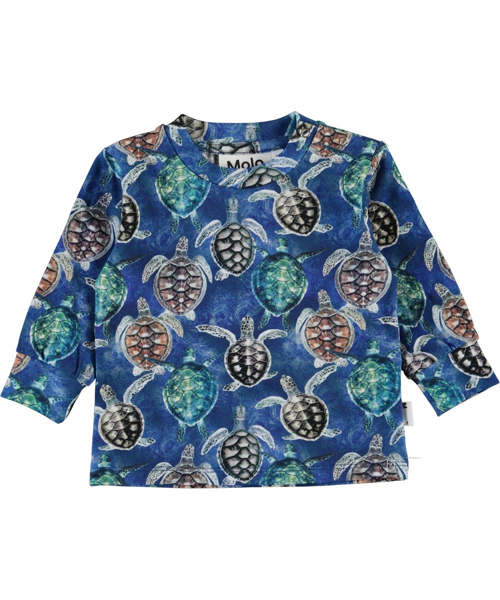 Eloy - Mini Turtles - Økologisk baby bluse med skildpadder