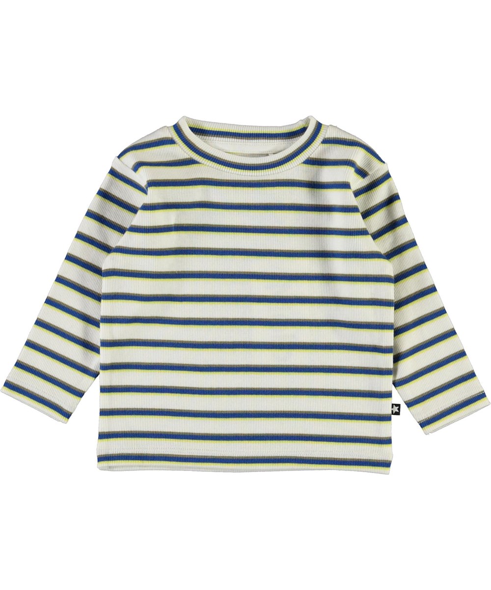 Elvo - 4 Colour Stripe - Økologisk stribet baby bluse