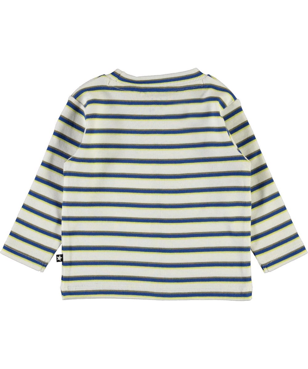 Elvo - 4 Colour Stripe - Økologisk stribet baby bluse