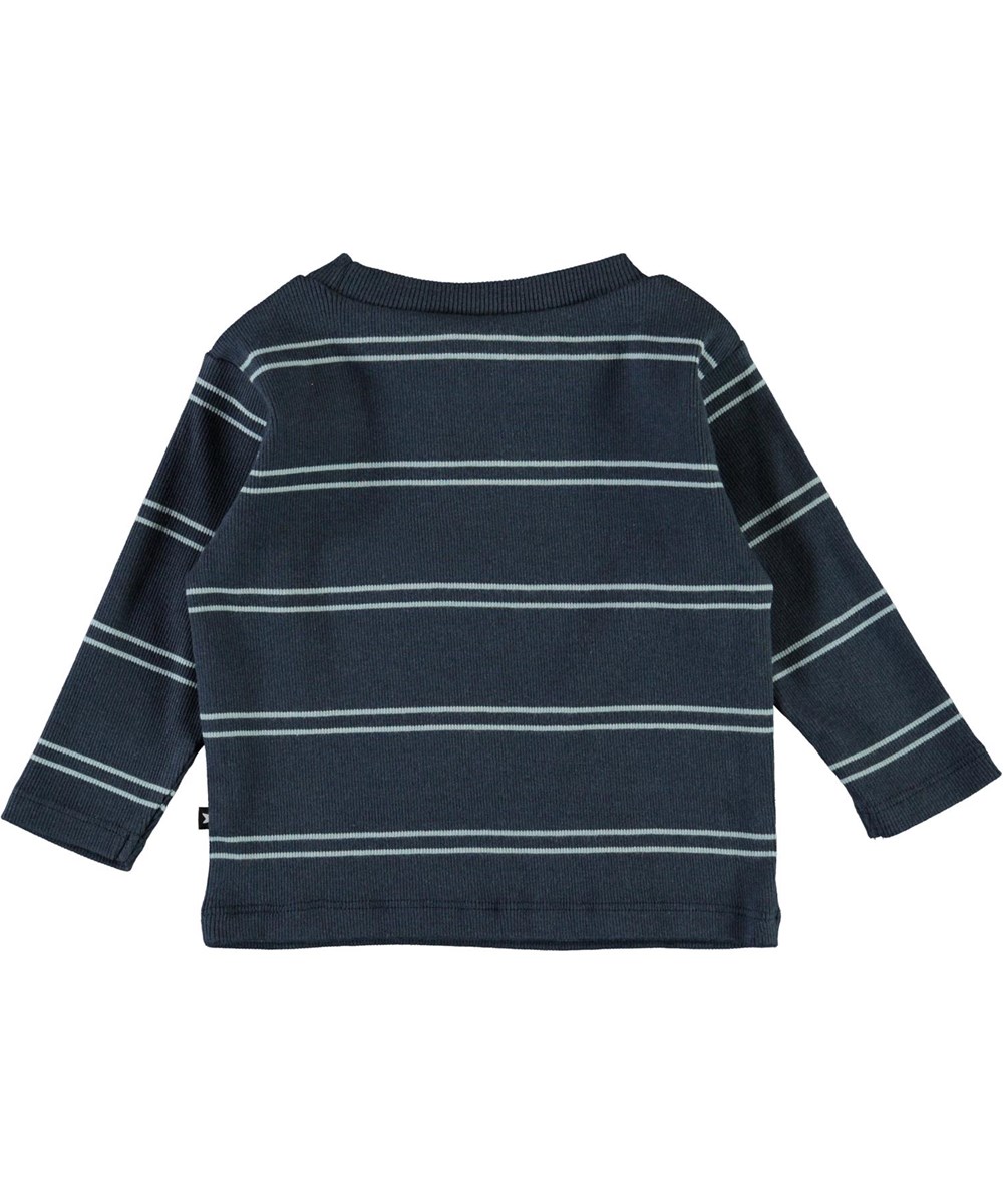 Elvo - Blue Stripes - Økologisk stribet baby bluse