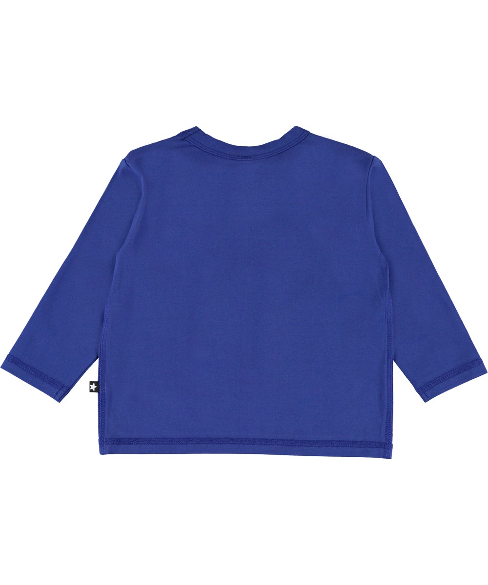 Elvo - Royal Blue - Økologisk baby sweatshirt med tekst