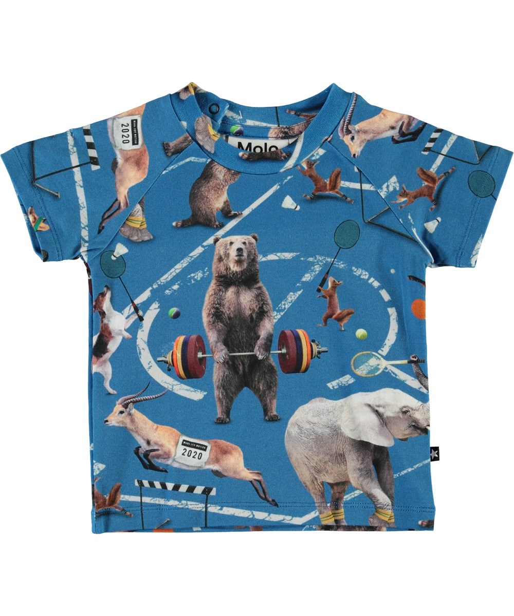 Emmett - Athletic Animals - Økologisk baby t-shirt med dyr